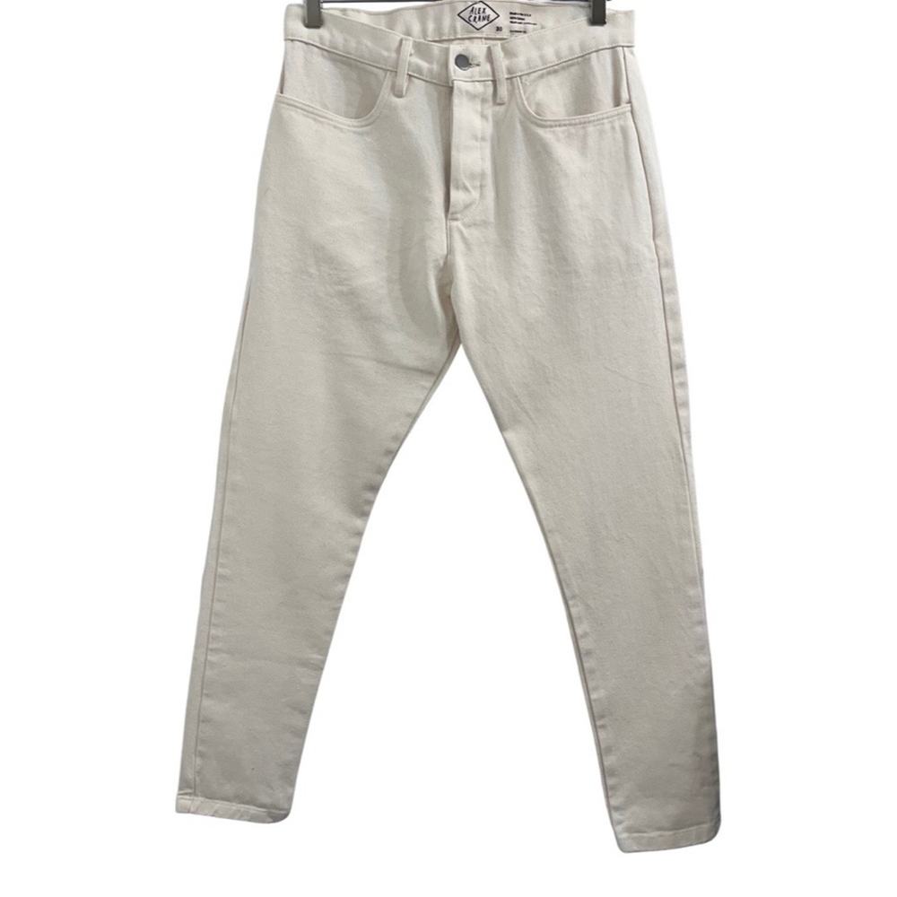 Alex Crane Straight Leg Cham Jeans Canvas Pant Heavy Cotton Cream Sustainable 30
